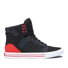 Supra SKYTOP Høye Sneakers Dame Svart/Svart/Hvite | NO-65406